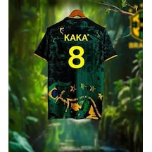 Brezilya Kaka' 8 Özel Tasarım Futbol Forması Yeşil Çok Renkli