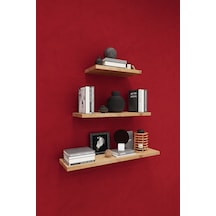 Asra Trend Modern Duvar Rafı DRF-02 %100 MDF 3'lü Dekoratif Organizer Kitaplık Meşe
