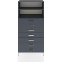 Hyperion Dolap 2 Raflı 7 Çekmeceli 88x44x182 Antrasit-antrasit Antrasit