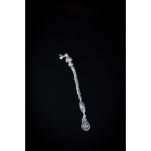 Encili Silver 925 Ayar Gümüş Tekli Kral Zincir Tuğra Uç Detaylı Tesbih Püskülü