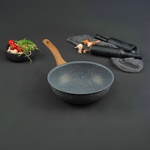 Leydi Marble Natura Granit Wok Tava 28 CM