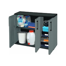 ÜÇ KAPAKLI KOYU GRİ PLASTİK BAHÇE DOLABI 102X37X84 E101/B Diğer