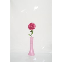 40 Cm Pembe İşlemeli Vazo Mor Ortanca