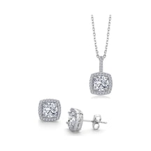 Mia Vento 1.00 Karat Kare Tektaş İkili Gümüş Set