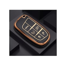 Autohan Keys Lüks Egea Cross 500x 500l Uyumlu Anahtar Kılıfı, Siyah Ve Altın Renk, 5 Butonlu, N Standart