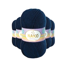 5 Adet Elite Baby El Örgü İpi Tüylenmeyen Bebek Yünü Lacivert 100