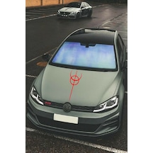 Oto Kaput Şerit Sticker Dönence Daire Tasarım Kırmızı 20 60 Cm