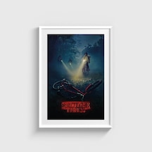 Stranger Things Dizi Posteri Tablo Çerçeveli Poster Duvar Dekorasyonu Beyaz Çerçeveli Tablo Beyaz Çerçeveli Tablo Dn11d547beyaz