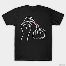 Flood Of Style Retro Komik Orta Parmak Tırnak Meme T-shirt Erkekler Kadınlar Için % 100% Pamuk T Shirt Kısa Çok Renkli