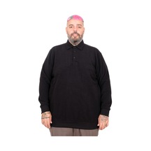Mode Xl Büyük Beden Erkek Polo Waffle Kazak U25821 Siyah