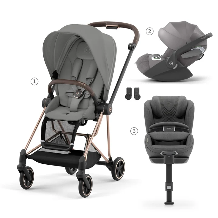 Mios & Cloud T & Anoris T Plus Travel Sistem Rosegold Grey