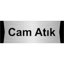 Cam Atık 10x20cm Gümüş Renk Metal Yönlendirme Levhası