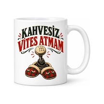 Kahve Vitesi Tasarımlı Porselen Kupa - Model 776 Çok Renkli