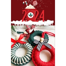3'lü Handmade Renkli Yılbaşı Ağaç Süsü - Yılbaşı Süsü - Christmas