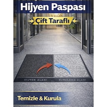Çift Taraflı Dezenfektan Hijyen Paspası Kapı Ev Ofis Giriş Kıvırcık Paspas Kurulama Kaydırmaz 40x80 Cm Çok Renkli