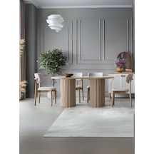 İris İskandinav Ahşap Masa Sandalye Takımı 80x190 Natural