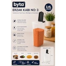 2,4 L Erzak Saklama Kabı Bpa Free Kapaklı Bakliyat, Makarna Ve Gıda Saklama Kabı Şeffaf Mutfak Düzenleyici Şeffaf