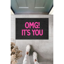 Rugmood Modern Dijital Baskı - Omg It's You - Kapı Önü Paspası Siyah
