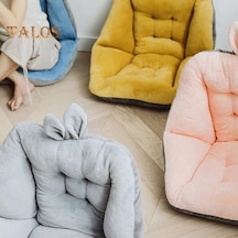 Yeşil Karikatür Kısa Peluş Koltuk Minderi Aşınmaya Dayanıklı Ultra Kalın Süper Yumuşak Doldurulmuş Oturma Minderi Sandalye Yastık Dekor