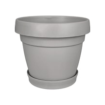 Tabaklı Delikli Plastik Çiçek Saksısı, 34 Cm 15 Lt, 1 Adet, Bej Diğer