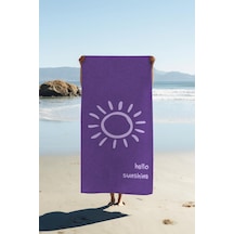 Dijital Baskı Plaj Deniz Havlusu Hello Sunshine Desenli Peştamal Hvl0005 Renkli