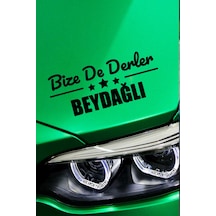 İzmir Beydağ Klasik Siyah Sticker İzmir Bize De Derler Beydağlı 40x15 Cm Araba Çıkartma 40 CM - Siyah
