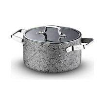 Brioni Stone-h İndüksiyon Tabanlı Çizilmez Derin Tencere - 28 Cm Gri