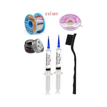 Lehimleme Seti 40 G 0,5 Mm Lehim Teli Cp-2015 Lehim Fitili Flux Lehim Toplama Fırça Seti Tk61