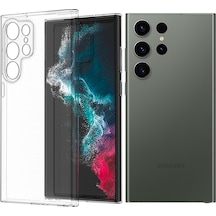 Fitcase Samsung Galaxy S23 Ultra Kılıf Kamera Korumalı Silikon Şeffaf Kapak