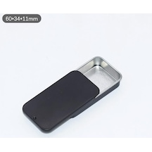 Novahub Metal Dikdörtgen Boş Mini Teneke Kutu Teneke Plaka İtme Şeker Hap Kutuları Saklama Kutusu Siyah Siyah