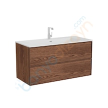 Vitra Metropole Edge Lavabo Dolabı, Çift Çekmeceli, Etajerli Lavabolu, 120 Cm, Ceviz 67157 Diğer