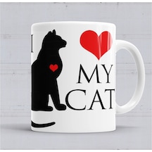 I Love My Cat Kedi Hayvan Pet Animal Kupa Bardak Porselen No35633 Karışık