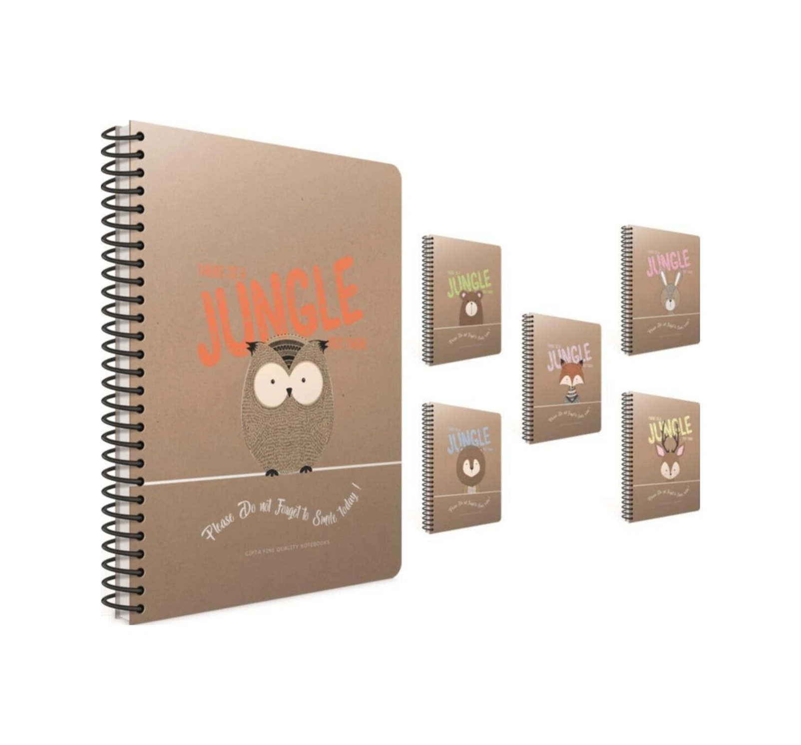 Jungle Out Spiralli Sert Kapak Defter 19x26cm 120 Yaprak Çizgili 2'li Paket 4235