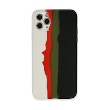 İphone 11 Pro Kılıf Ebruli Lansman Silikon - Beyaz-siyah