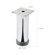 15 Cm Metal Mobilya Ayağı Ayarlı 42 Mm Krom Ayak Krom