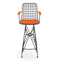Knsz kafes tel bar sandalyesi 1 li zengin syhtrn kolçaklı 75 cm oturma yüksekliği ofis cafe bahçe mutfak