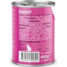 Bestpet Yavru Kediler İçin, Taze Tavuk Parça Etli Ve Soslu Yaş Mama, 400 G X 12 Adet 103 Ivory