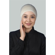 Altobeh Hazır Pratik Geçmeli Uzun Boru Tesettür Bonesi - Krem
