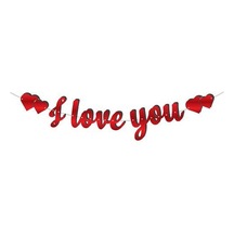 I Love You Kırmızı Kaligrafi Banner