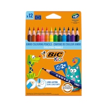 Bic Üçgen Jumbo Kuru Boya 12'li - 7 Adet Tarı Çok Renkli