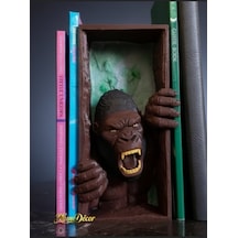 Goril Temalı 3d Kitap Tutucu - Dekoratif Kitaplık Düzenleyici - King Kong Book Nook