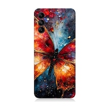 Samsung Galaxy A15 Uyumlu Evrenin Kanatlı Güzelliği Desenli Silikon Kılıf Çok Renkli