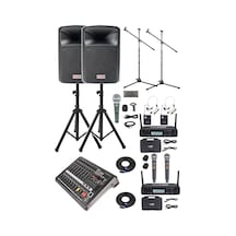 Midex Extreme Paket-3 Mixer Hoparlör Mikrofon Full Ses Sistemi Seti