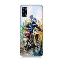 Infinix Hot 9 Uyumlu Motorsikletçi Desenli Silikon Kılıf