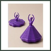 Bezos 3d Baskı Balerin Figürlü Fidget Oyuncak - Hareketli Optik İllüzyon Masa Dekoru-mor Nhr