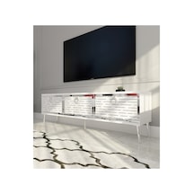 Rami 150 Cm Tv Ünitesi Tv Sehpası Beyaz - Gümüş Beyaz