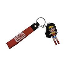 Renkli Silikon Anahtarlıklar-kırmızı Wonder Woman Çok Renkli