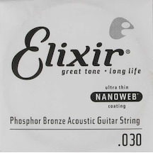 Elixir 14130 Nanoweb Phosphor Bronze Tek Akustik Gitar Teli 30