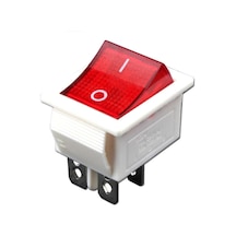 Ic-104B Geniş Işıklı Anahtar On-Off 4P Kırmızı - Beyaz Kasa 5 Adet