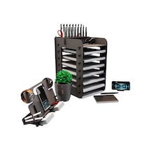 Kuk Design Robinia A4 Evrak Rafı Ofis Masaüstü Organizer Set Siyah